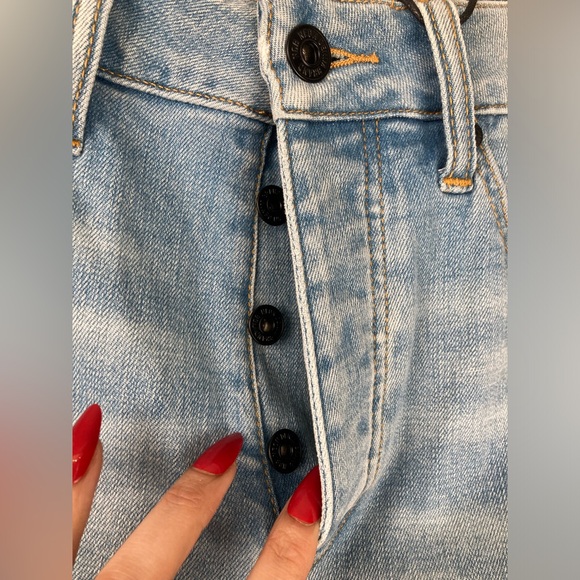 Neon Denim | Jean shorts with Raw Edge (Cut-off )| size 27 - Picture 3 of 5